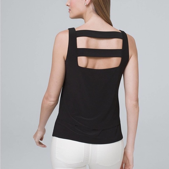 WHBM strappy back layered top in black Size S - Picture 1 of 8